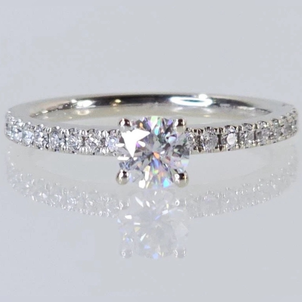 The Leo First Light Natural Diamond 3/4ct F/SI 14K White Gold Engagement Ring s7
